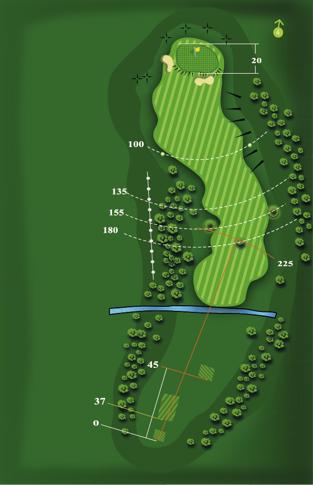 Yardage plan for Hole 3