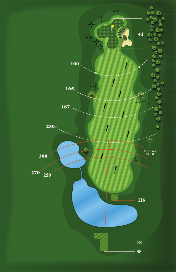 Yardage plan for Hole 9