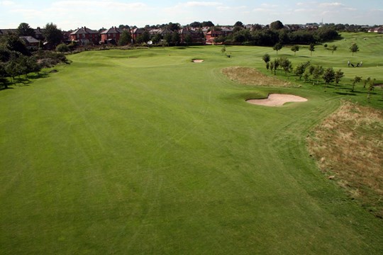 View of the 6th green from the fairway.