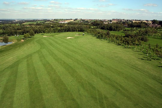 Looking down the 8th fairway towards the green