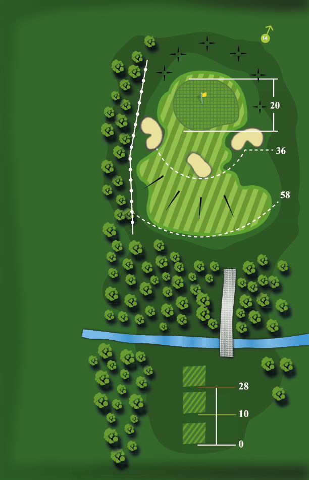 Yardage plan for Hole 13