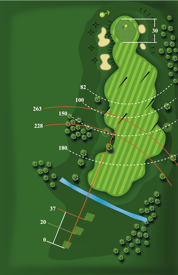 Yardage plan for Hole 15