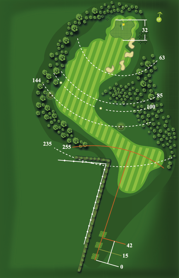 Yardage plan for Hole 16