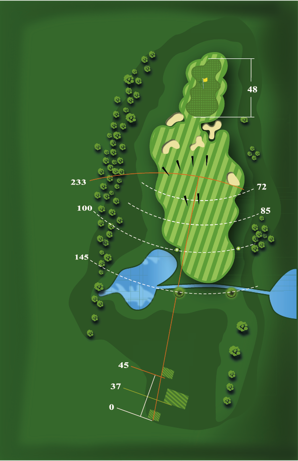 Yardage plan for Hole 18