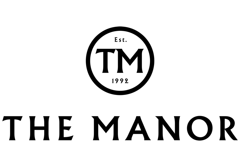 The Manor logo, black.