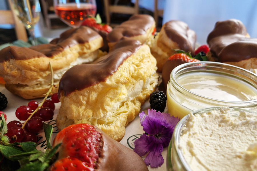 Chocolate eclairs on The Chocolate One sharing board at The Manor Leeds.